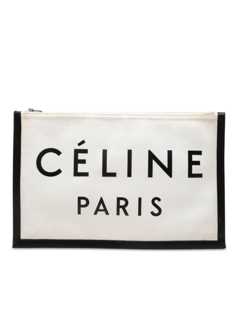 Celine Canvas Logo Clutch Pre-Loved Off #350578C48B
